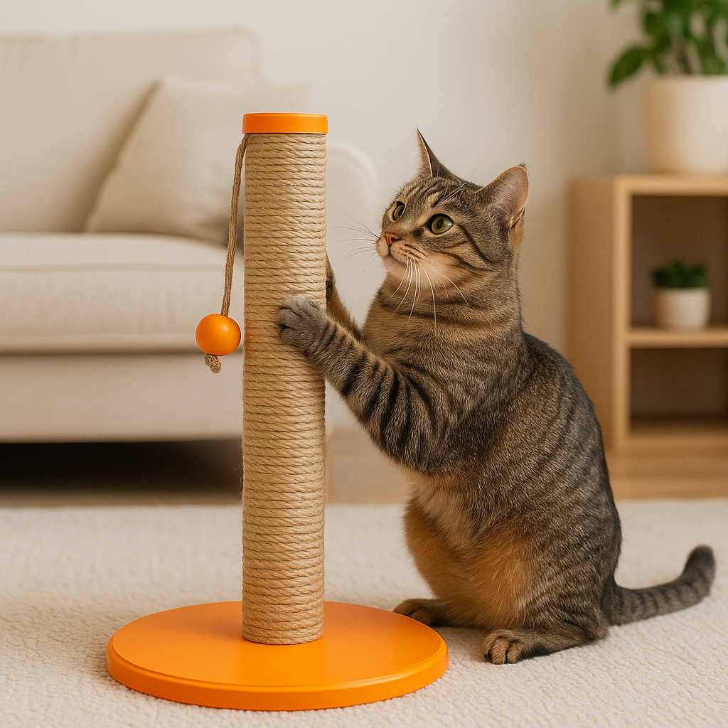 Petody – Tangerine – 50 cm Wooden Cat Scratching Post 
