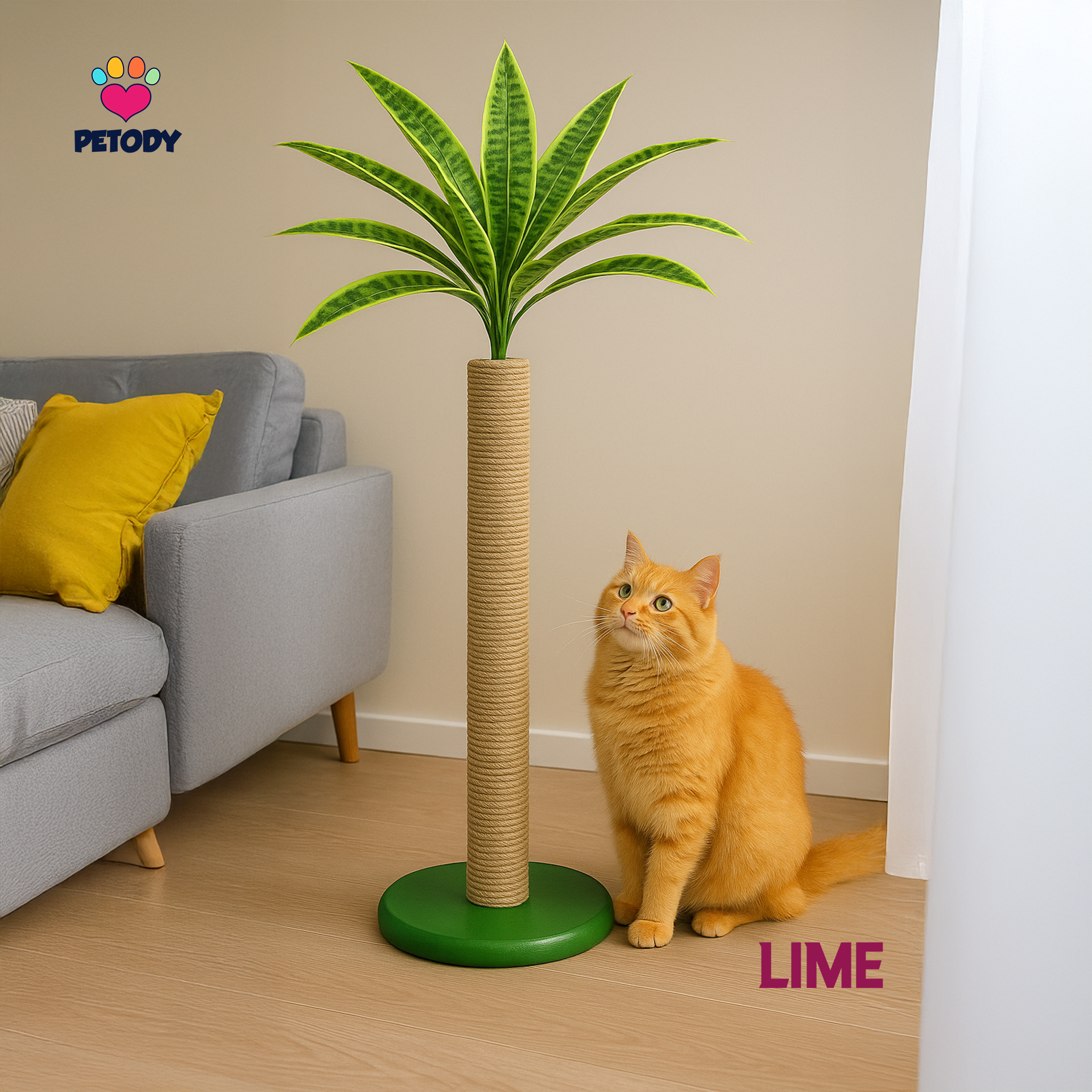 Petody- Lime Wooden Cat Scratching Tree
