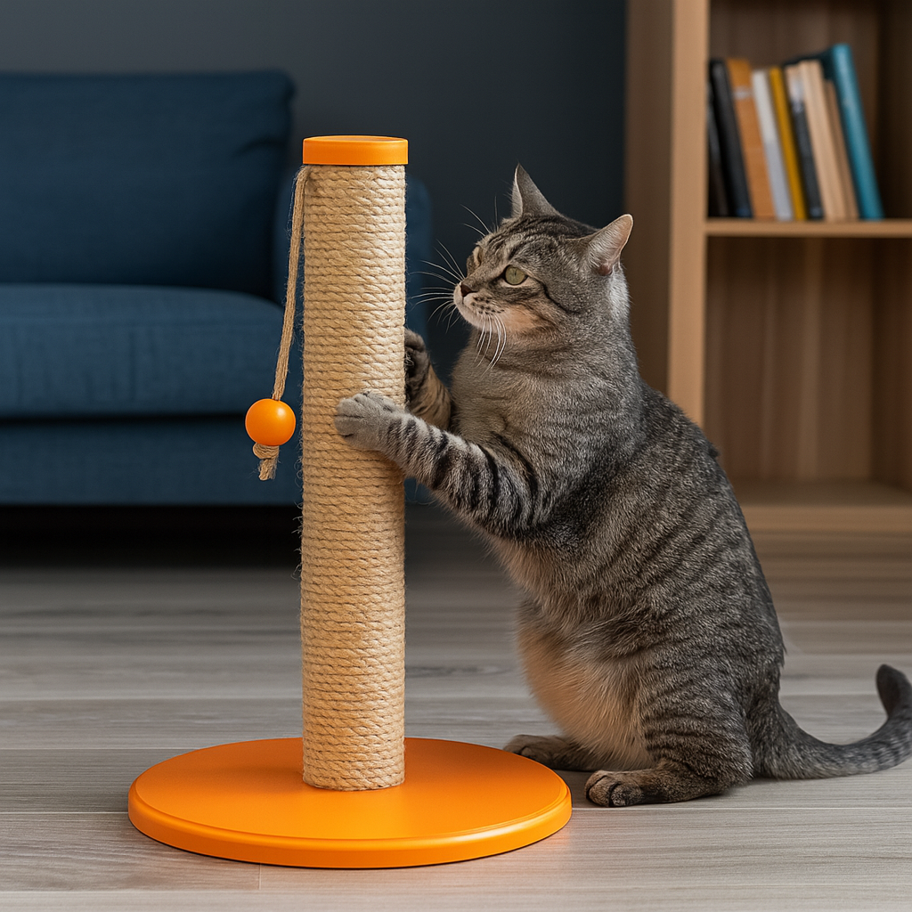 Petody - Tangerine Wooden Cat Scratching Post